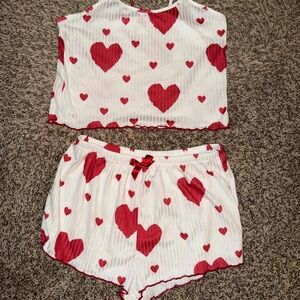 Heart Print Pajama Set